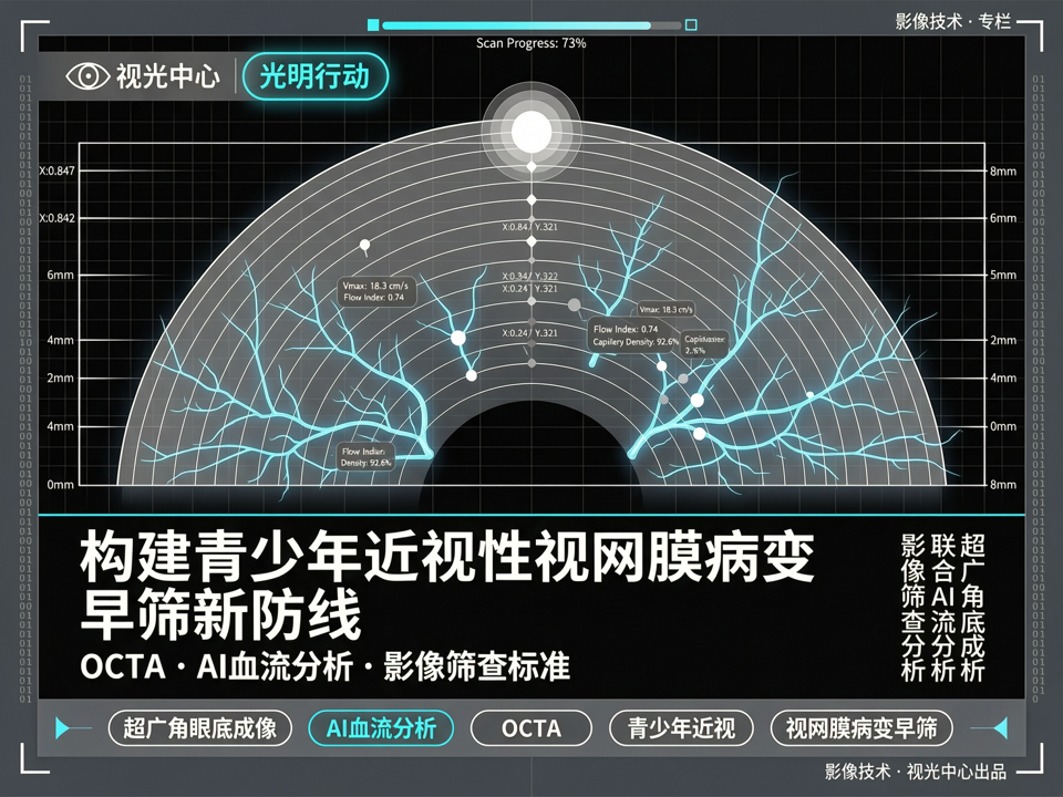 超广角眼底成像联合AI血流分析:构建青少年近视性视网膜病变早筛新防线