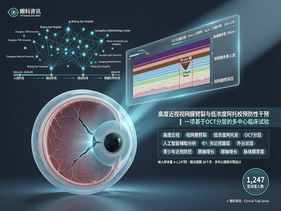 高度近视视网膜劈裂与低浓度阿托品预防性干预:一项基于OCT分层的多中心临床试验