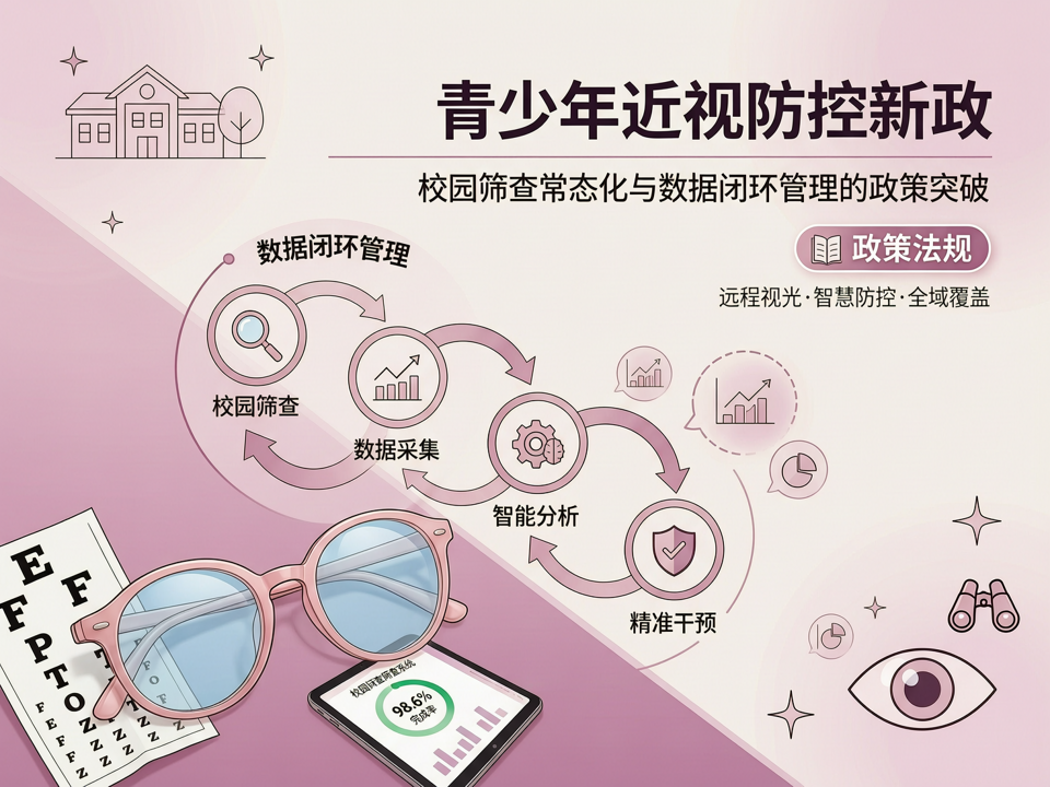 青少年近视防控新政:校园筛查常态化与数据闭环管理的政策突破