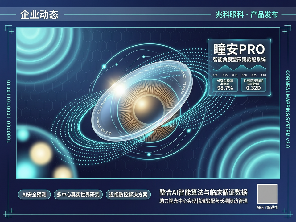 兆科眼科发布“瞳安PRO”智能角膜塑形镜验配系统,整合AI安全预测与多中心真实世界研究