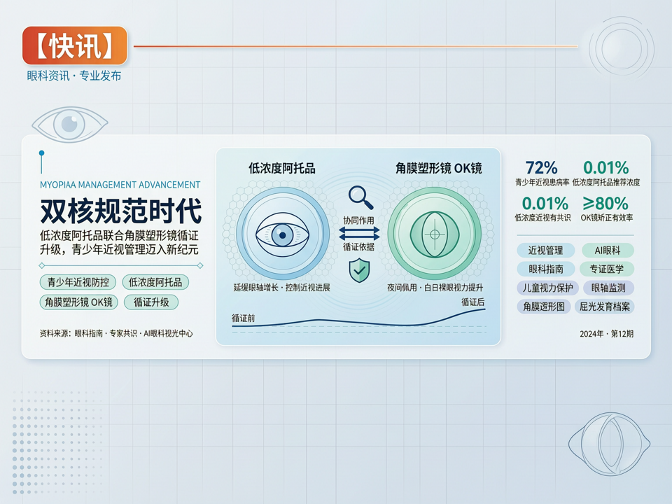 【快讯】低浓度阿托品“指南”落地,角膜塑形镜循证升级:青少年近视管理迈入“双核规范”时代