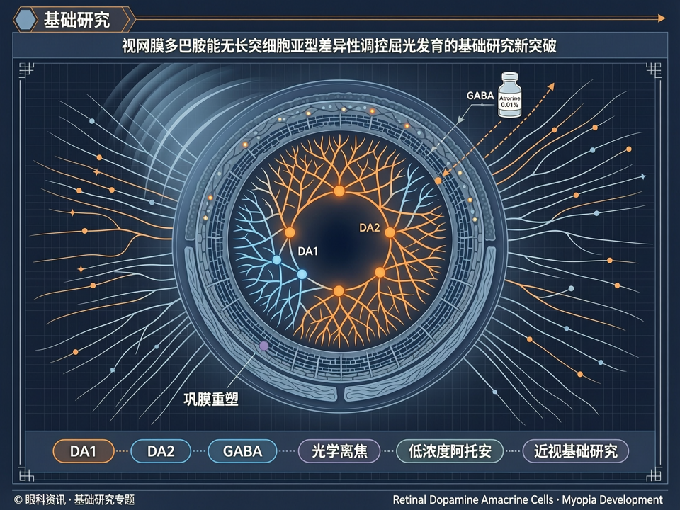 多巴胺“暗箱”探秘:视网膜多巴胺能无长突细胞亚型差异性调控屈光发育的基础研究新突破