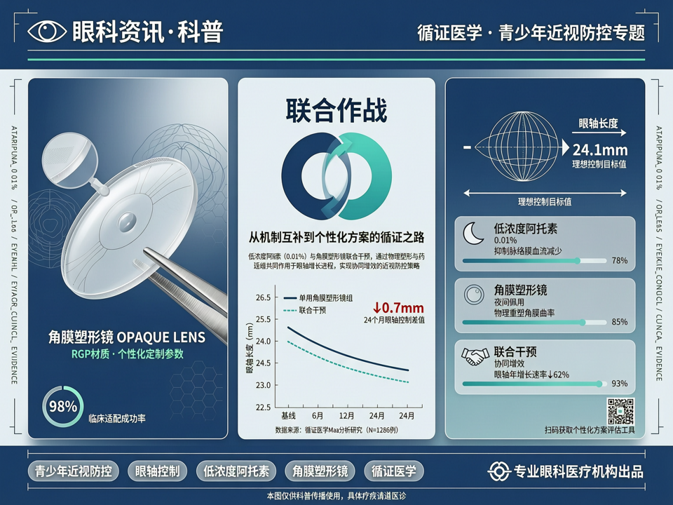 低浓度阿托品与角膜塑形镜“联合作战”:从机制互补到个性化方案的循证之路