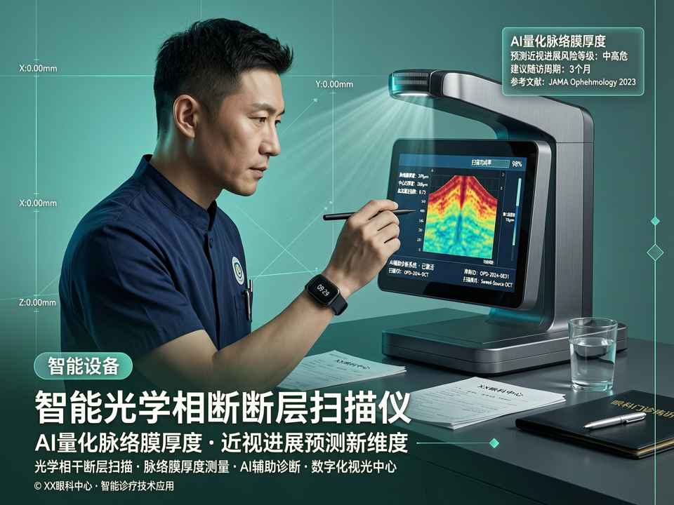 智能光学相干断层扫描仪:AI量化脉络膜厚度,开启近视进展预测新维度