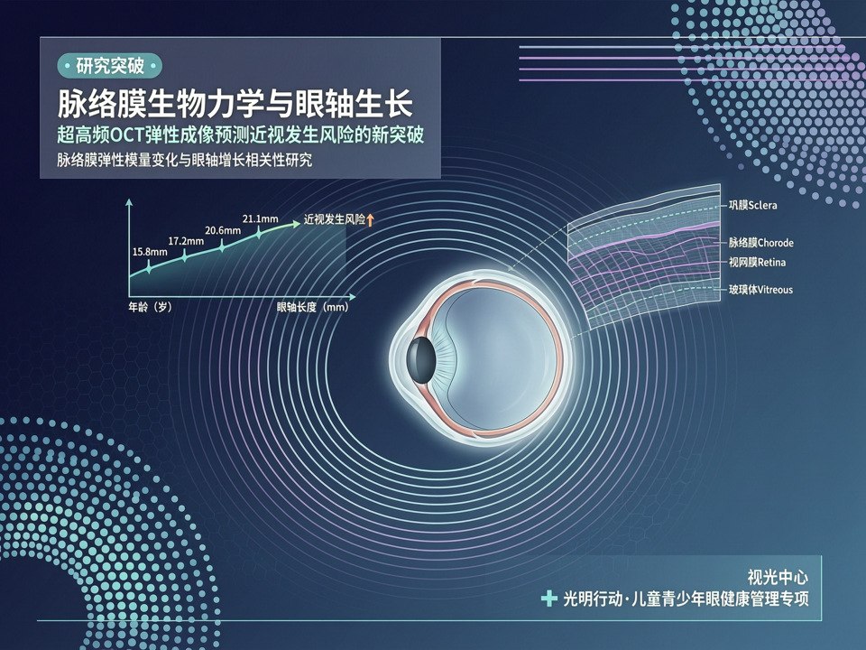脉络膜生物力学与眼轴生长:利用超高频OCT弹性成像预测近视发生风险的新突破