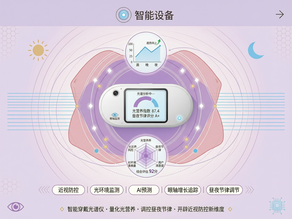 智能穿戴光谱仪:量化“光营养”与昼夜节律,开辟近视防控新维度