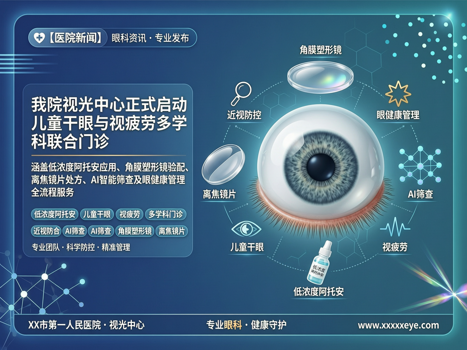 低浓度阿托品真实世界数据发布,我院视光中心启动儿童干眼与视疲劳多学科门诊