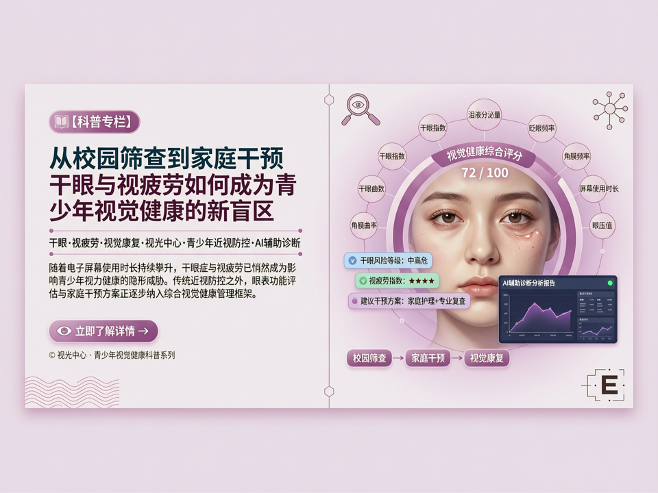 从“校园筛查”到“家庭干预”:干眼与视疲劳如何成为青少年视觉健康的新盲区