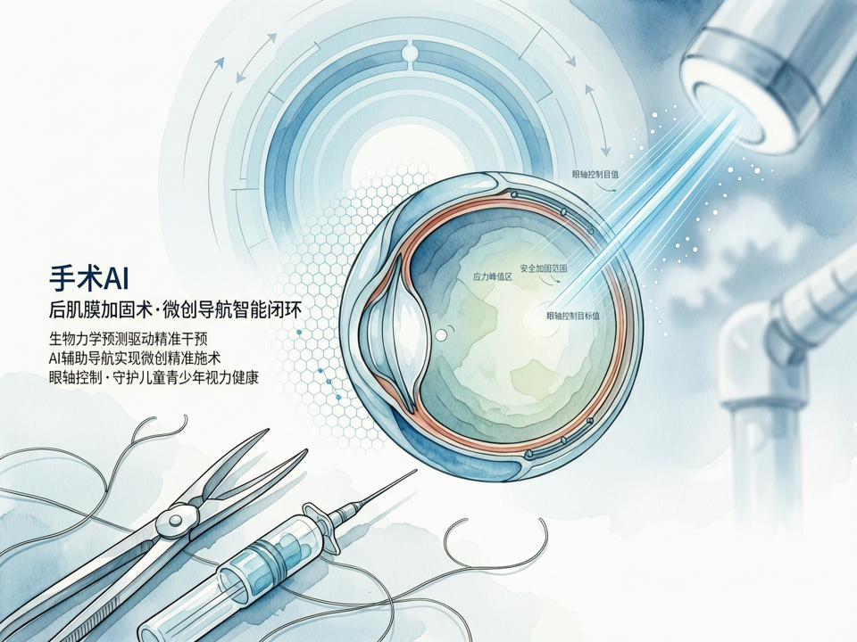 手术AI重塑儿童高度近视后巩膜加固术:从生物力学预测到微创导航的智能闭环