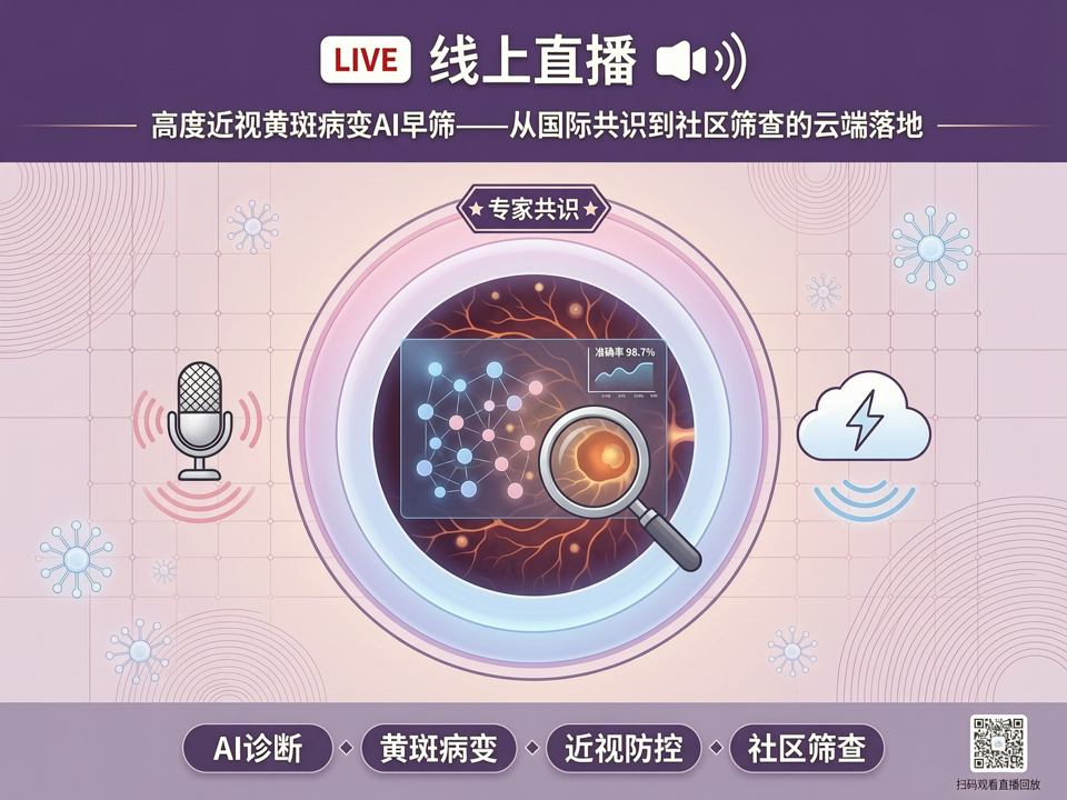 线上直播聚焦“高度近视黄斑病变AI早筛”:从国际共识到社区筛查的云端落地