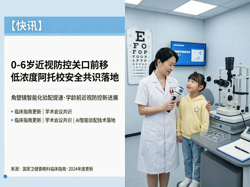 【快讯】0-6岁近视防控关口前移,低浓度阿托品安全共识落地——角塑镜智能化验配提速