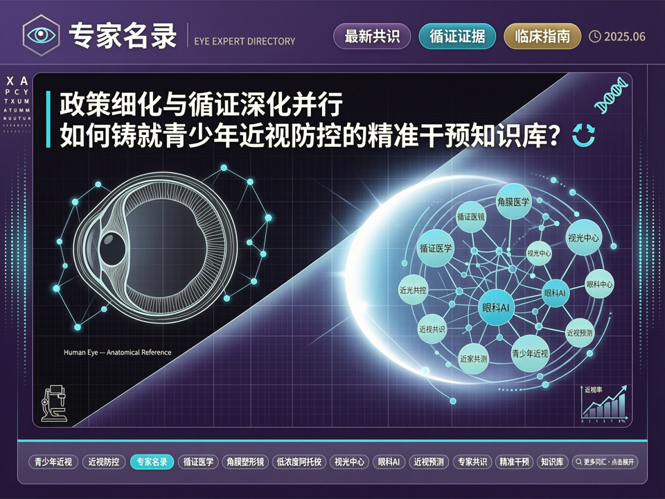 政策细化与循证深化并行:【专家名录】如何铸就青少年近视防控的“精准干预知识库”?