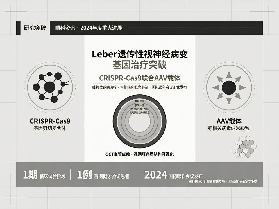 CRISPR-Cas9体内基因编辑联合AAV载体治疗Leber遗传性视神经病变:线粒体靶向治疗的首个临床概念验证