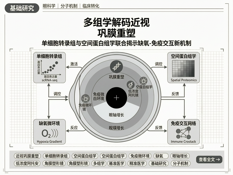 多组学解码近视巩膜重塑:单细胞转录组与空间蛋白组学联合揭示缺氧-免疫交互新机制