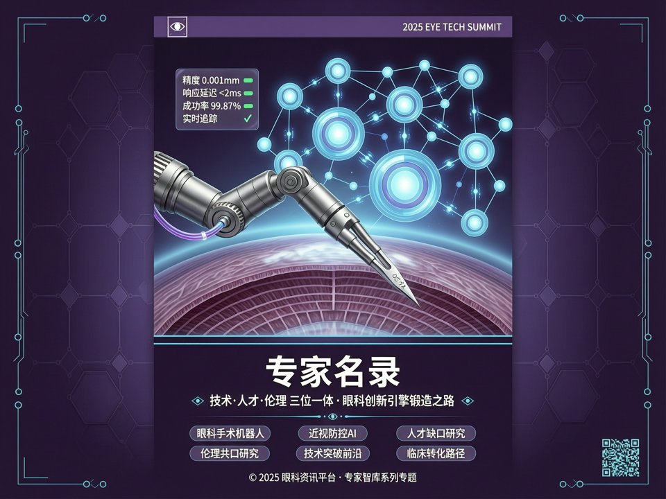 眼科手术机器人突破与近视防控AI共振:【专家名录】如何锻造“技术-人才-伦理”三位一体的创新引擎?