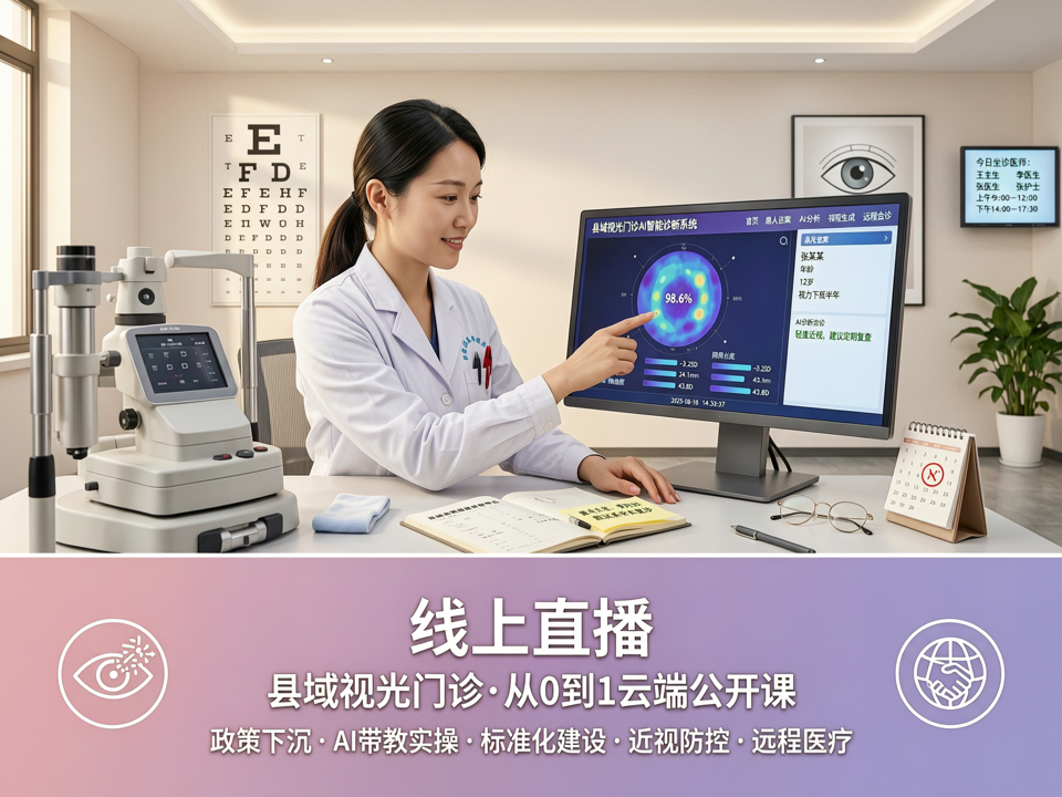 线上直播解码县域视光门诊“从0到1”:从政策下沉到AI带教实操的云端公开课