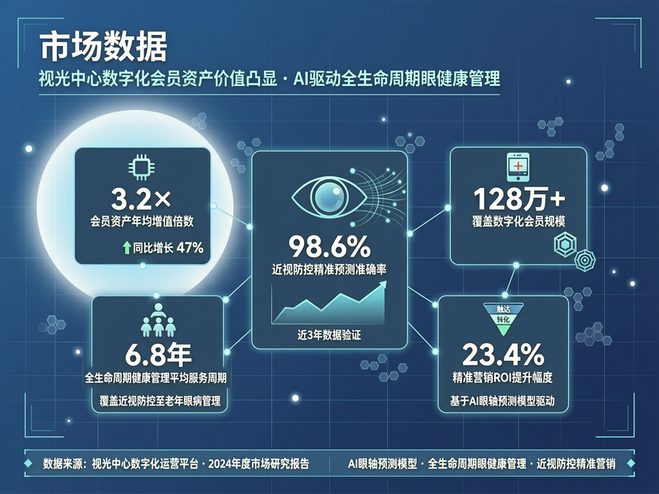 市场数据:视光中心数字化会员资产价值凸显,AI眼轴预测模型带动精准营销与全生命周期健康管理