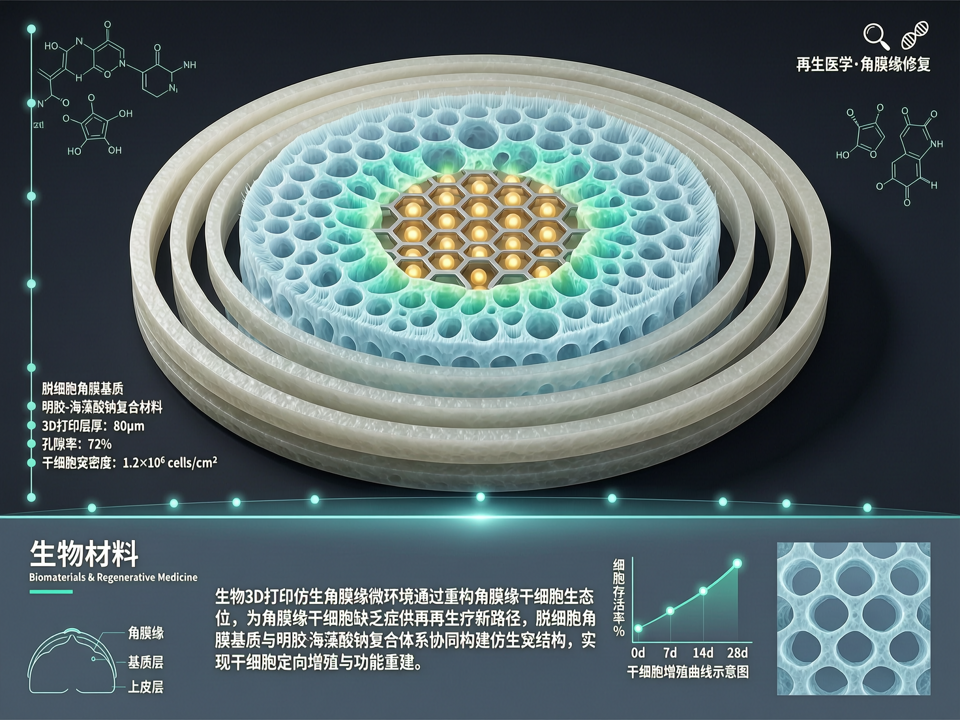 生物3D打印仿生角膜缘微环境:眼用生物材料在角膜缘干细胞缺乏治疗中的“生态位”重构
