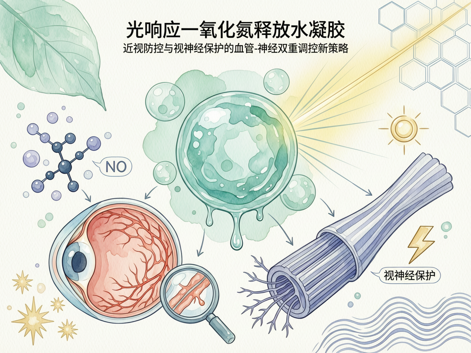 光响应一氧化氮释放水凝胶:眼科生物材料在近视防控与视神经保护中的“血管-神经”双重调控新策略
