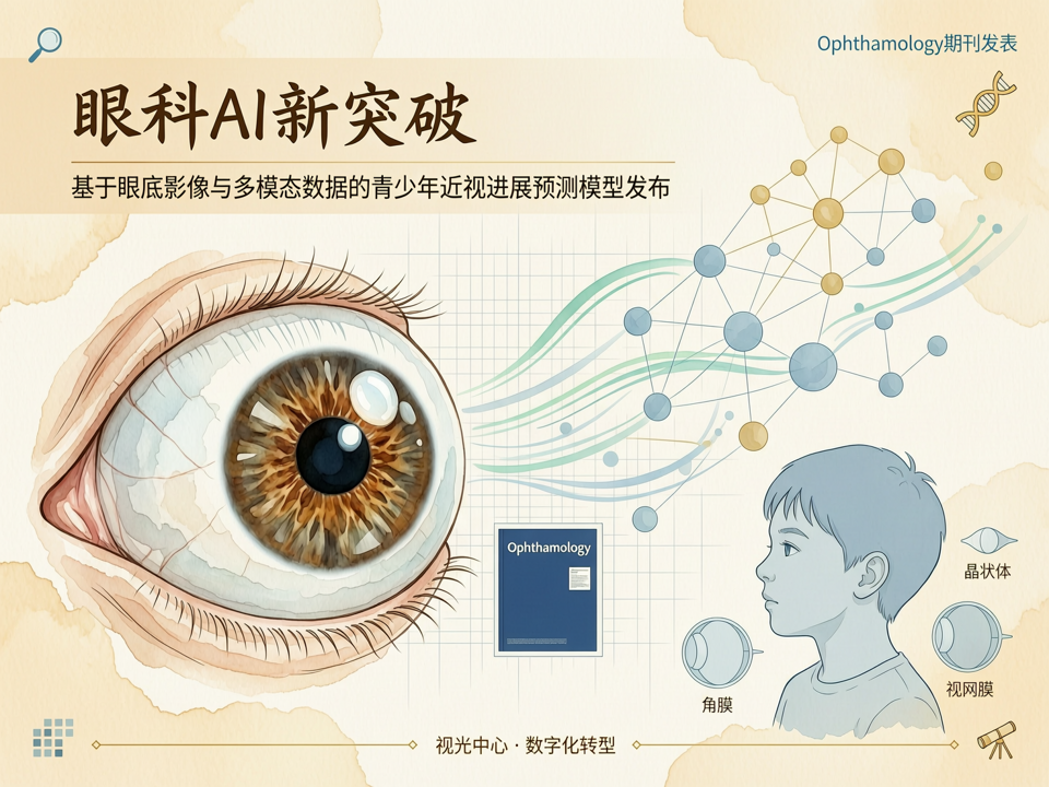 眼科AI新突破:我院发布基于眼底影像与多模态数据的青少年近视进展预测模型