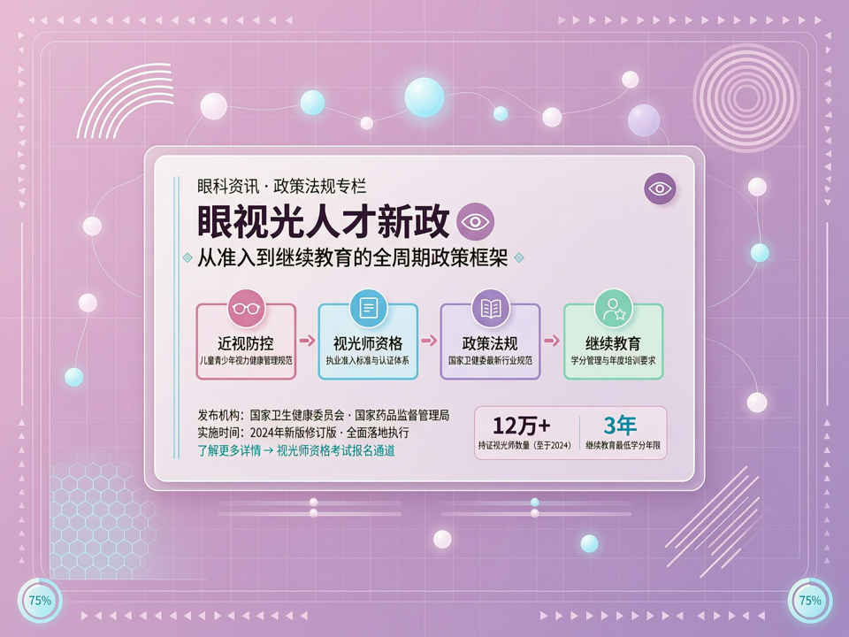 眼视光人才新政:从准入到继续教育的全周期政策框架