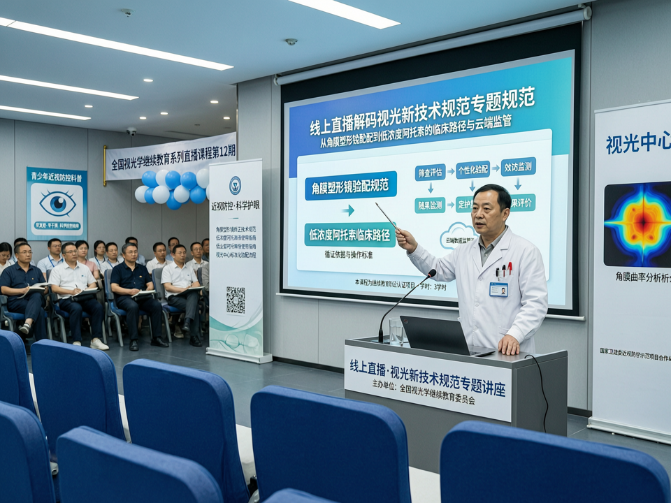 线上直播解码视光新技术规范:从角膜塑形镜验配到低浓度阿托品的临床路径与云端监管