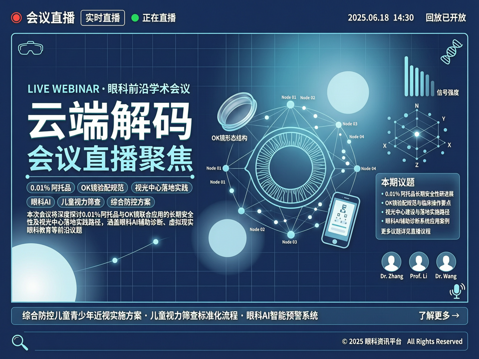 云端解码:会议直播聚焦0.01%阿托品与OK镜联合应用的长期安全性与视光中心落地实践