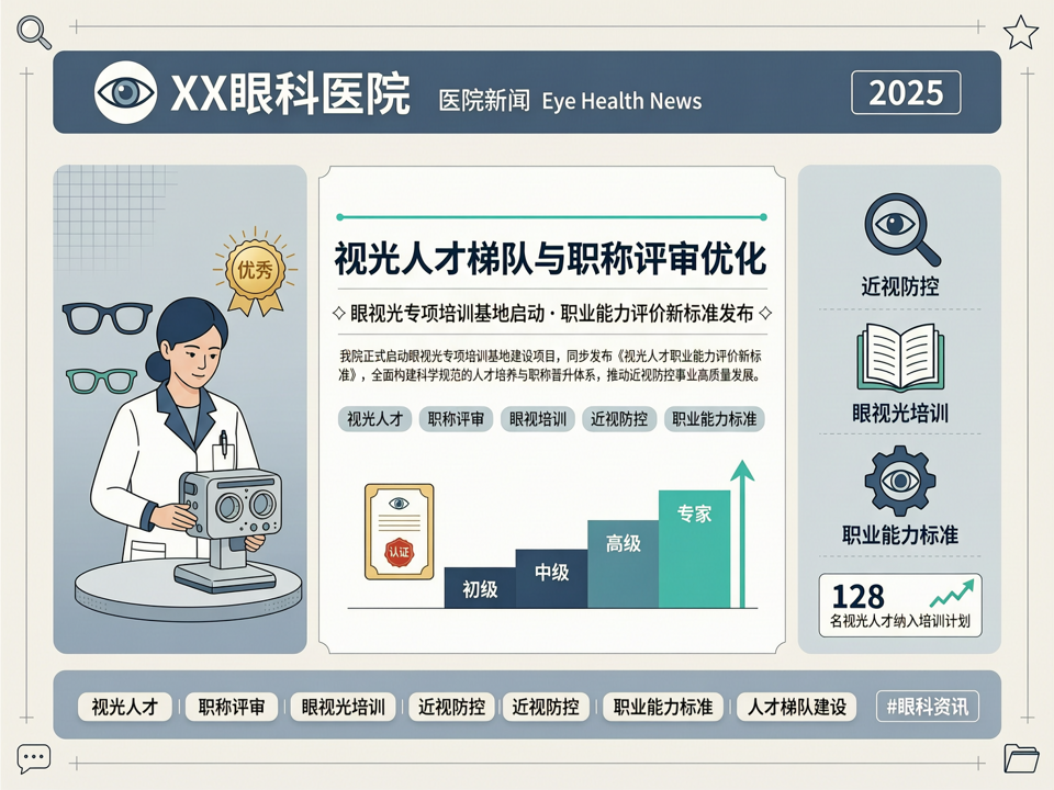 视光人才梯队与职称评审优化:我院启动眼视光专项培训基地并发布职业能力评价新标准