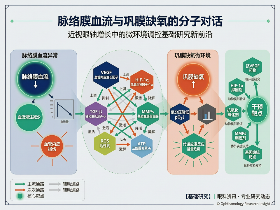 脉络膜血流与巩膜缺氧的分子对话:近视眼轴增长中的微环境调控基础研究新前沿
