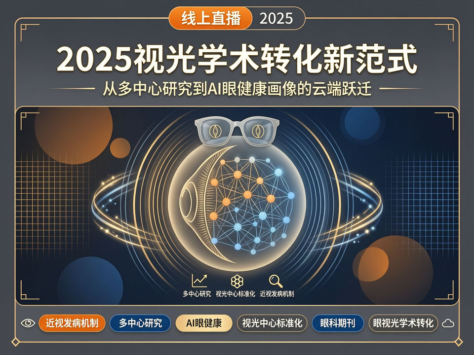 线上直播解码2025视光“学术转化新范式”:从多中心研究到AI眼健康画像的云端跃迁