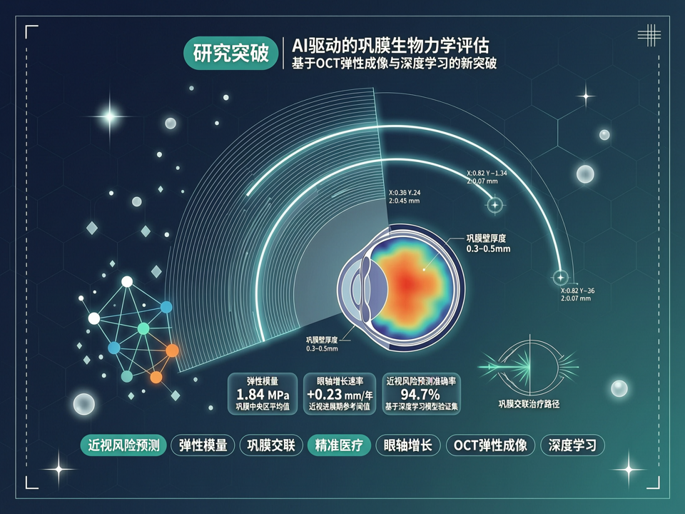 AI驱动的巩膜生物力学评估与近视风险预测:基于OCT弹性成像与深度学习的新突破