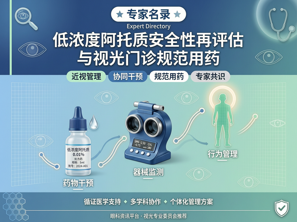 低浓度阿托品安全性再评估与视光门诊规范用药:【专家名录】如何构建近视管理“药-械-行为”协同指导体系?