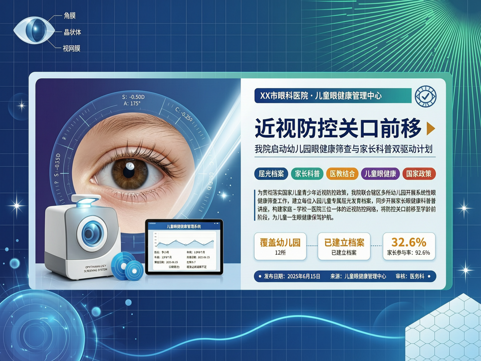 近视防控关口前移:我院启动幼儿园眼健康筛查与家长科普双驱动计划