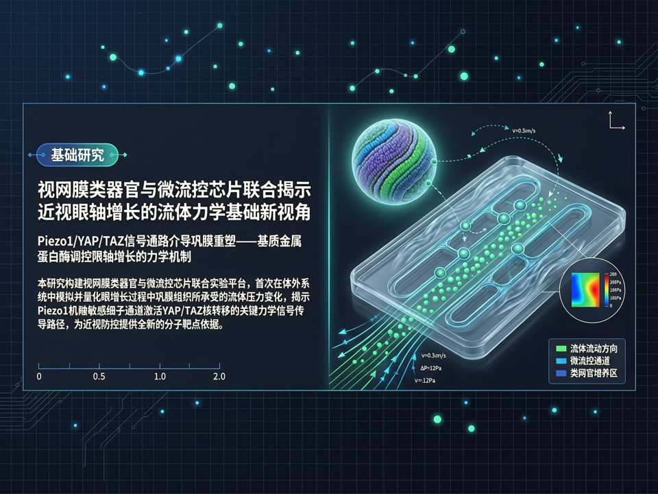 视网膜类器官与微流控芯片联合揭示近视眼轴增长的流体力学基础研究新视角