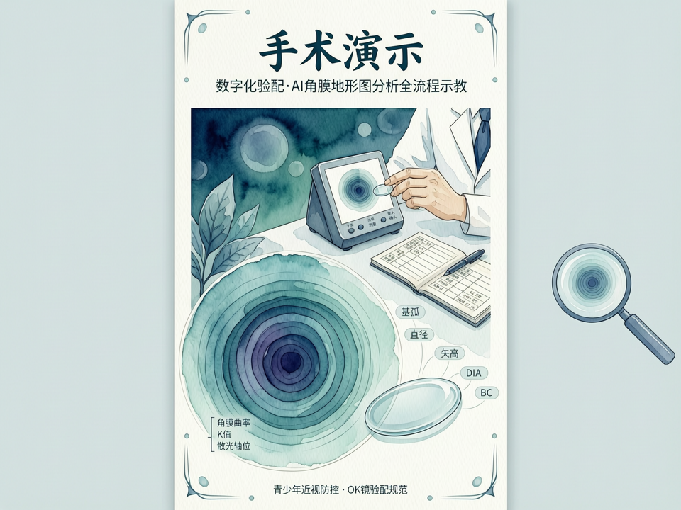 手术演示赋能精准验配:OK镜数字化验配与AI角膜地形图分析的全流程示教