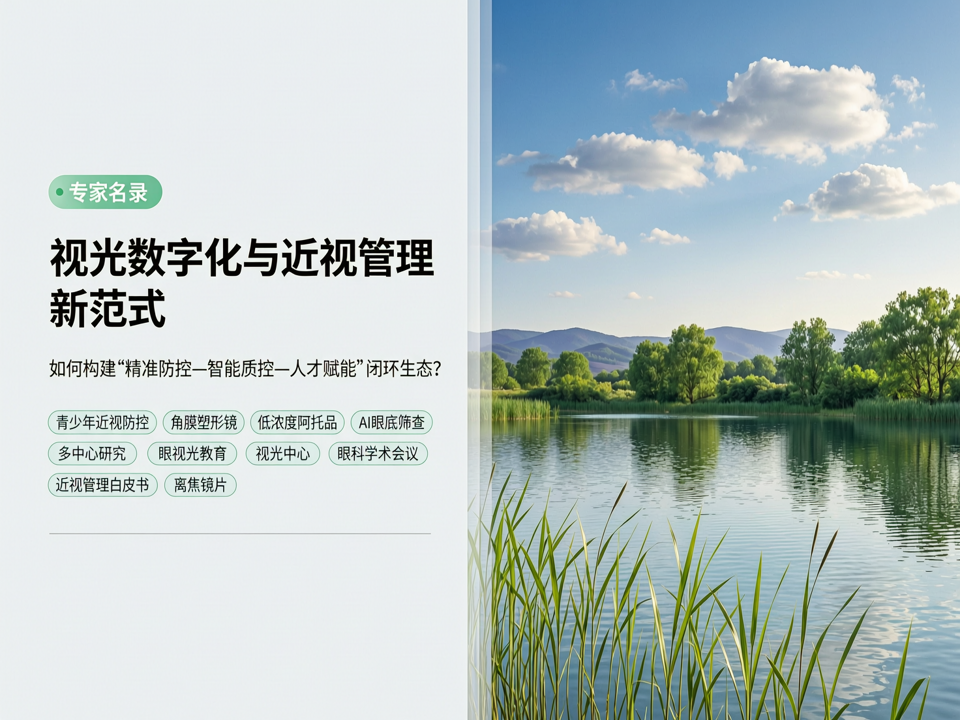 视光数字化与近视管理新范式:【专家名录】如何构建“精准防控-智能质控-人才赋能”的闭环生态?