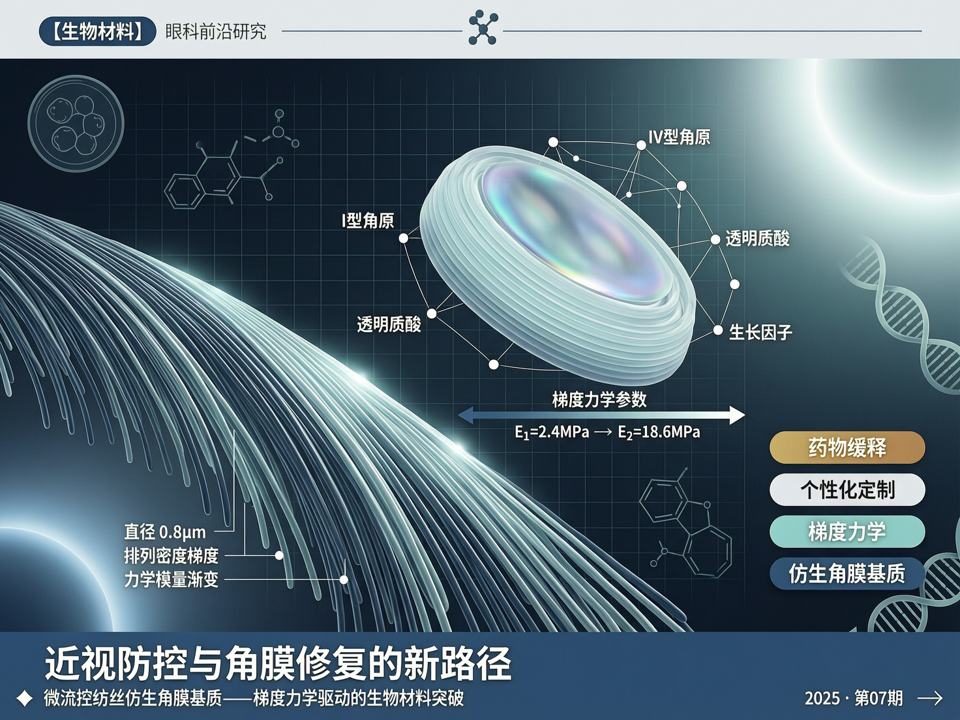 微流控纺丝仿生角膜基质:生物材料在近视防控与角膜修复中的“梯度力学”新路径