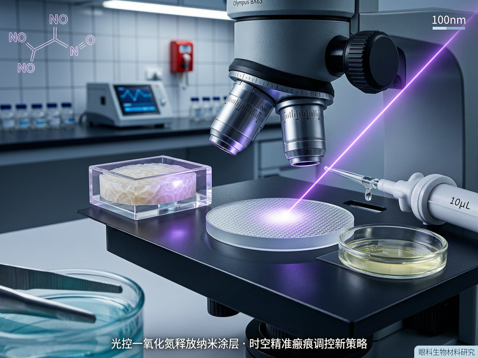 光控一氧化氮释放纳米涂层:眼科生物材料在青光眼滤过术后瘢痕调控中的“时空精准”新策略