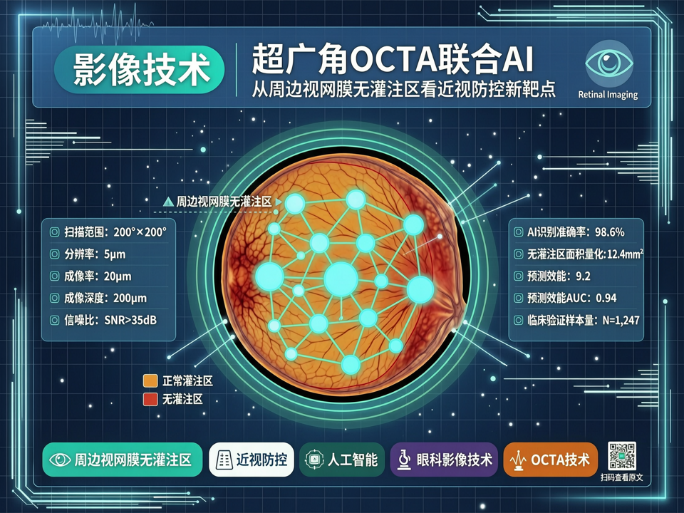 超广角OCTA联合AI:从周边视网膜无灌注区看近视防控新靶点