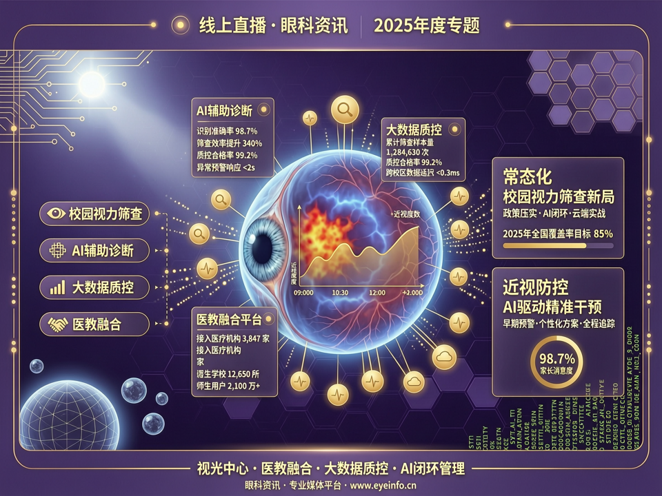 线上直播解码2025校园视力筛查“常态化”新局:从政策压实到AI闭环管理的云端实战