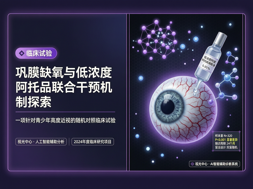 鞏膜缺氧与低濃度阿托品聯合干預的機制探索:一項針對青少年高度近視的隨機對照臨床試驗