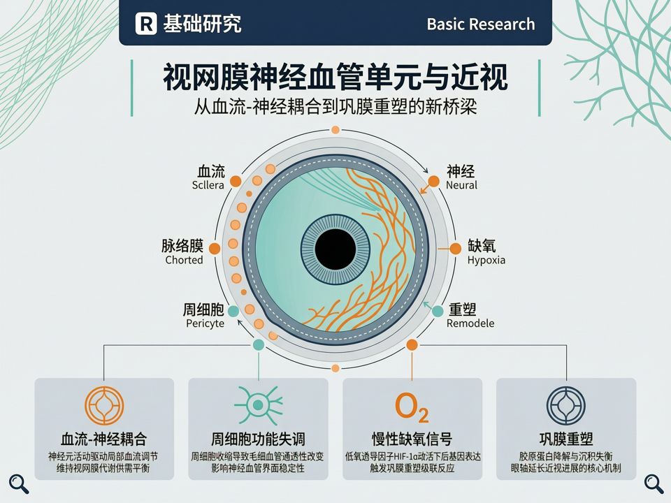视网膜神经血管单元与近视:从血流-神经耦合到巩膜重塑的新桥梁