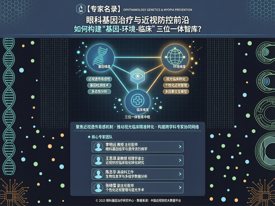 眼科基因治疗与近视防控前沿:【专家名录】如何构建“基因-环境-临床”三位一体智库?