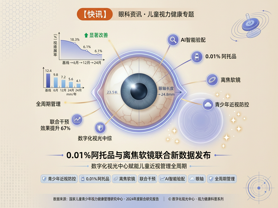 【快讯】0.01%阿托品与离焦软镜联合新数据发布,数字化视光中心赋能儿童近视管理全周期