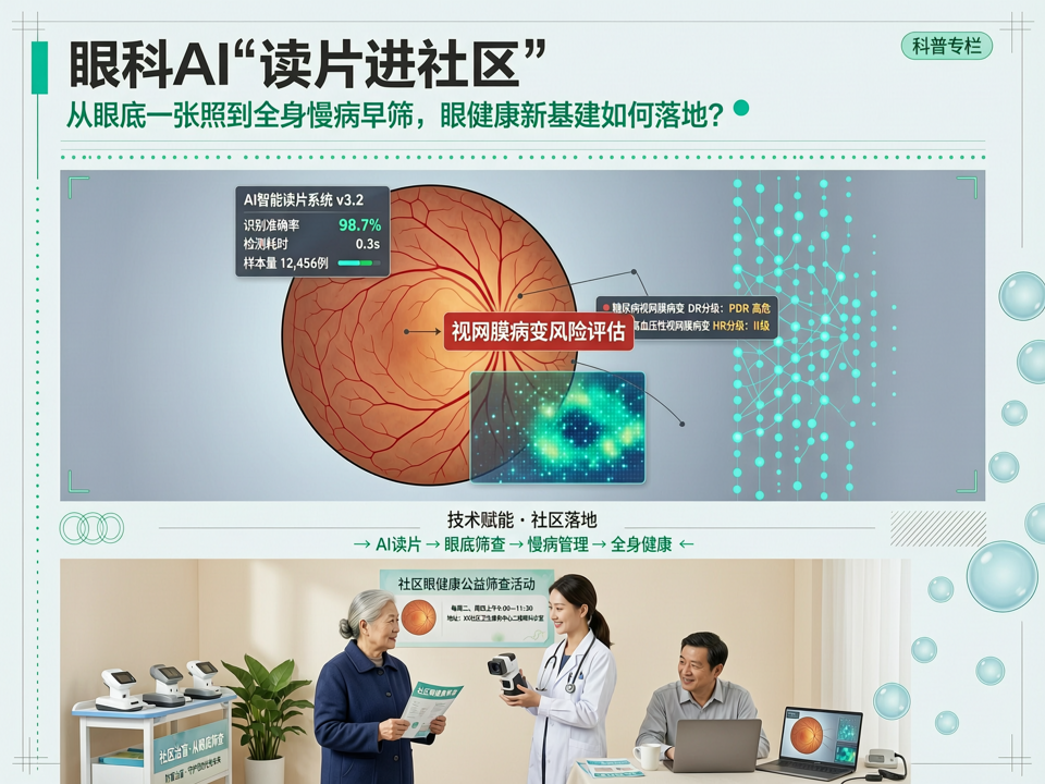 眼科AI“读片”进社区:从眼底一张照到全身慢病早筛,眼健康管理的“新基建”如何落地?