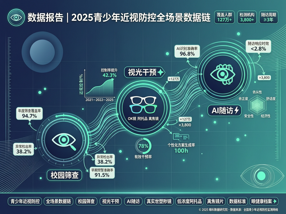 数据报告 | 2025青少年近视防控全场景数据链:校园筛查、视光干预与AI随访的真实世界贯通