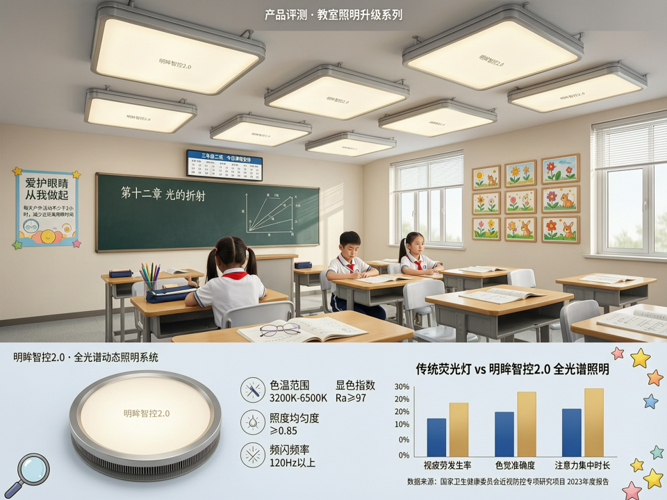 教室光环境升级:全光谱动态照明系统“明眸智控2.0”深度评测