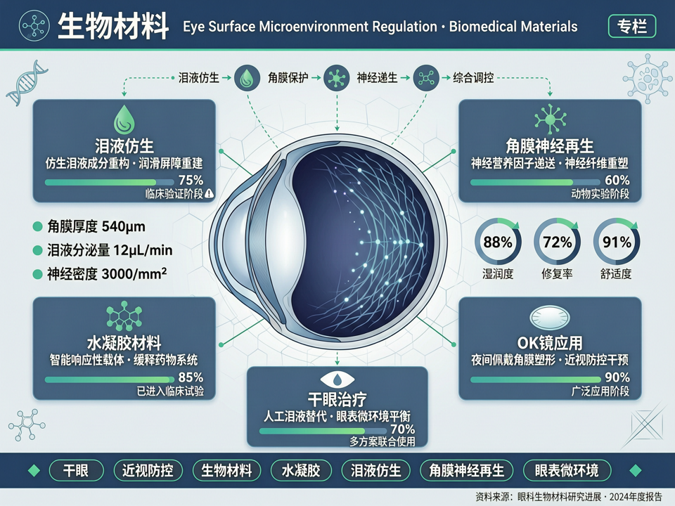 生物材料赋能眼表微环境调控:从泪液仿生到角膜神经再生