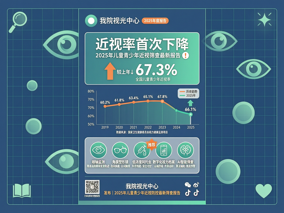 我院视光中心发布2025年儿童青少年近视率最新筛查报告:近视率首次下降,防控措施成效显著