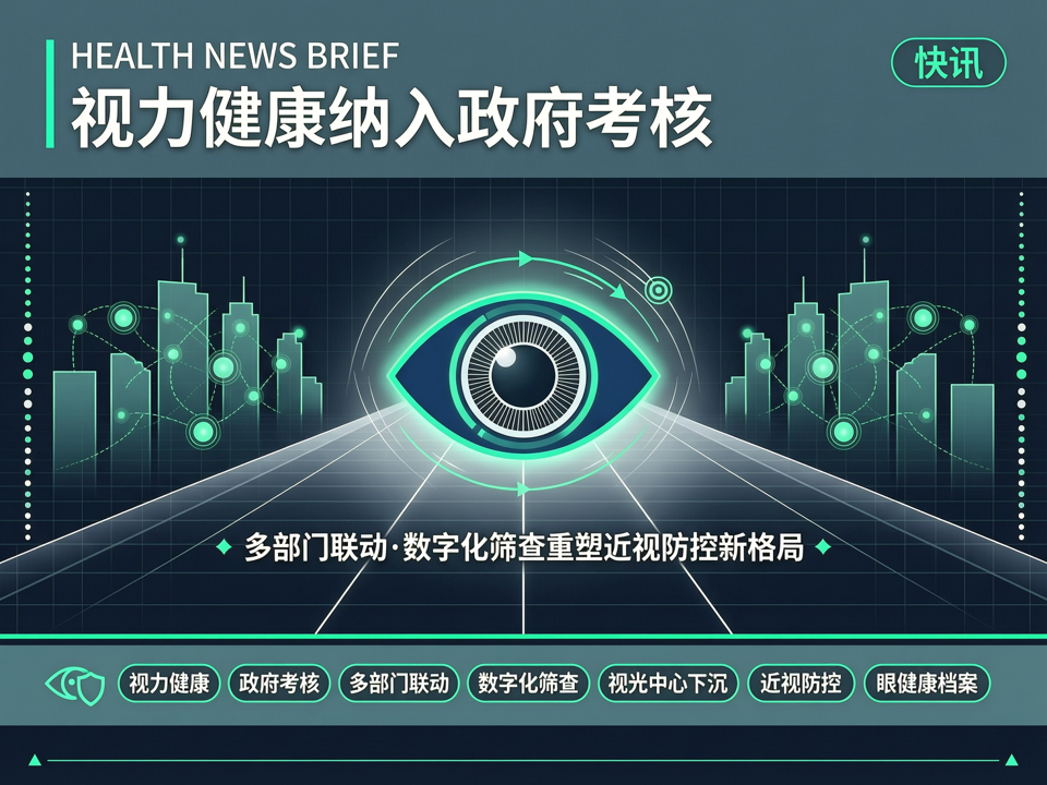 【快讯】视力健康纳入政府考核,多部门联动与数字化筛查重塑近视防控新格局